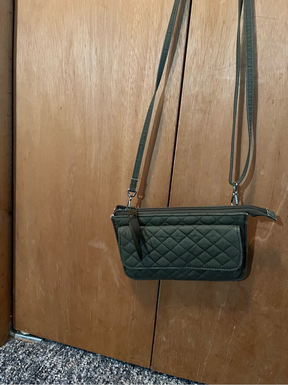 Quilted Crossbody Bag in Olive Green